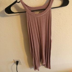 Open back striped tank top